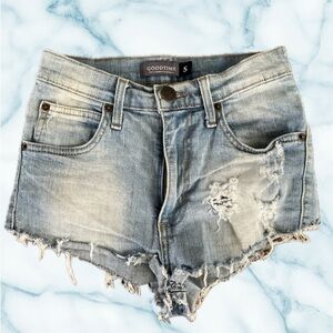 Goodtime Cutoff Denim Jean Distressed Shorts Size S Blue
